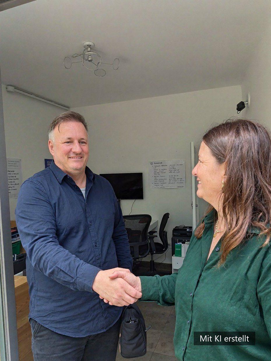 Ole Adrian kommt zum Termin in einen Betrieb in Stuhr