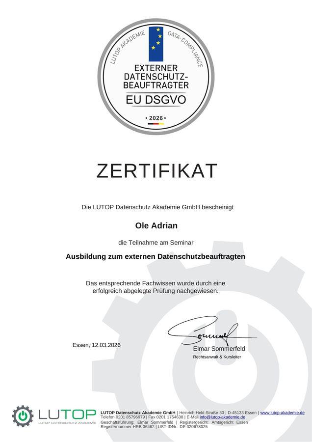 Externer Datenschutzbeauftragter, LUTOP