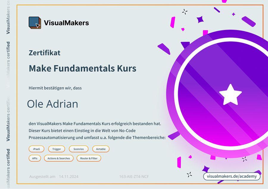 Make Masterclass, VisualMakers Academy